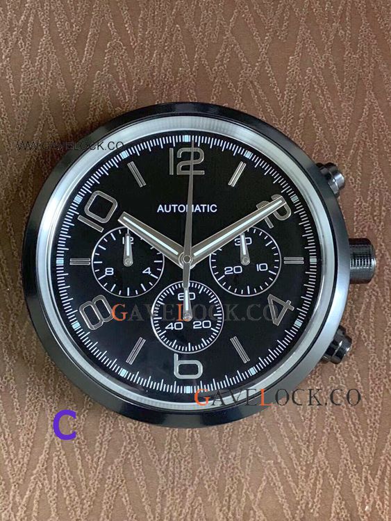 Copy Montblanc Timewalker Chronograph Wall Clock - Black Case Silver Face